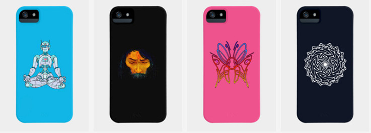 Phone cases with the art of David Oliver printed on them