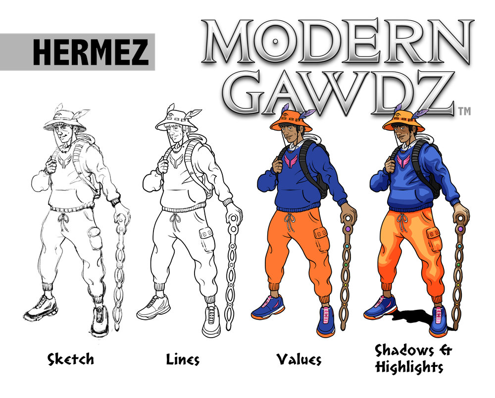 Modern Gawdz Hermez development stages