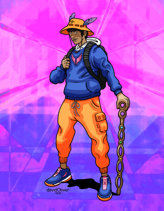 Character design of Hermez from the Modern Gawdz line by David Oliver